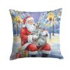 Weimaraner with Santa Claus Throw Pillow Decorative Indoor Outdoor Accent Cushion for Couch, Bed or Patio, 14Hx14W