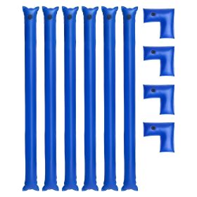 VEVOR Pool Cover Water Bags Set, 6 Packs 8 Ft Single Chamber Pool Cover Water Bags & 4 Corner Tubes, 0.4mm Thick PVC Bag Weights with Leakproof Valve