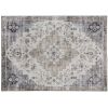 4x6 Area Rug, Vintage Machine Washable Rug, Non-Slip Carpet for Living Room, Bedroom, Dining Room, Brown and Green