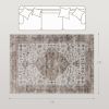 5x7 Area Rug, Vintage Machine Washable Rug, Non-Slip Floor Carpet for Living Room, Bedroom, Dining Room, Tan