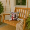 Fawn Doberman Pinscher with Santa Claus Throw Pillow Decorative Indoor Outdoor Accent Cushion for Couch, Bed or Patio, 14Hx14W