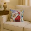 Cockapoo with Santa Claus Throw Pillow Decorative Indoor Outdoor Accent Cushion for Couch, Bed or Patio, 18Hx18W