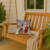 Collie with Santa Claus Throw Pillow Decorative Indoor Outdoor Accent Cushion for Couch, Bed or Patio, 14Hx14W