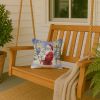 Maltese with Santa Claus Throw Pillow Decorative Indoor Outdoor Accent Cushion for Couch, Bed or Patio, 14Hx14W