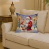 Italian Greyhound with Santa Claus Throw Pillow Decorative Indoor Outdoor Accent Cushion for Couch, Bed or Patio, 14Hx14W