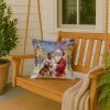 Collie with Santa Claus Throw Pillow Decorative Indoor Outdoor Accent Cushion for Couch, Bed or Patio, 18Hx18W