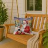 Beagle with Santa Claus Throw Pillow Decorative Indoor Outdoor Accent Cushion for Couch, Bed or Patio, 18Hx18W