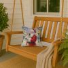 French Bulldog with Santa Claus Throw Pillow Decorative Indoor Outdoor Accent Cushion for Couch, Bed or Patio, 14Hx14W
