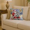 Weimaraner with Santa Claus Throw Pillow Decorative Indoor Outdoor Accent Cushion for Couch, Bed or Patio, 14Hx14W