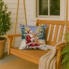 Golden Retriever with Santa Claus Throw Pillow Decorative Indoor Outdoor Accent Cushion for Couch, Bed or Patio, 18Hx18W