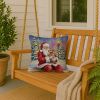 Norfolk Terrier with Santa Claus Throw Pillow Decorative Indoor Outdoor Accent Cushion for Couch, Bed or Patio, 18Hx18W