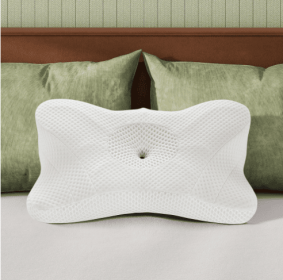 Cervical Neck Pillow, Cooling Ergonomic Memory Foam Pillows  Dual Height Orthopedic Support Contour Pillow For Side (Option: Kwhite)