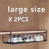 "European Style Shoe Rack - Heavy-Duty Adjustable Shelves + Storage Basket"