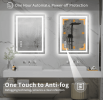 Triple Color Temperature/LED/RGB Smart Touch Control Bathroom Mirror with Tempered Glass, Adjustable Light, Fog & Shatterproof, Memory Function